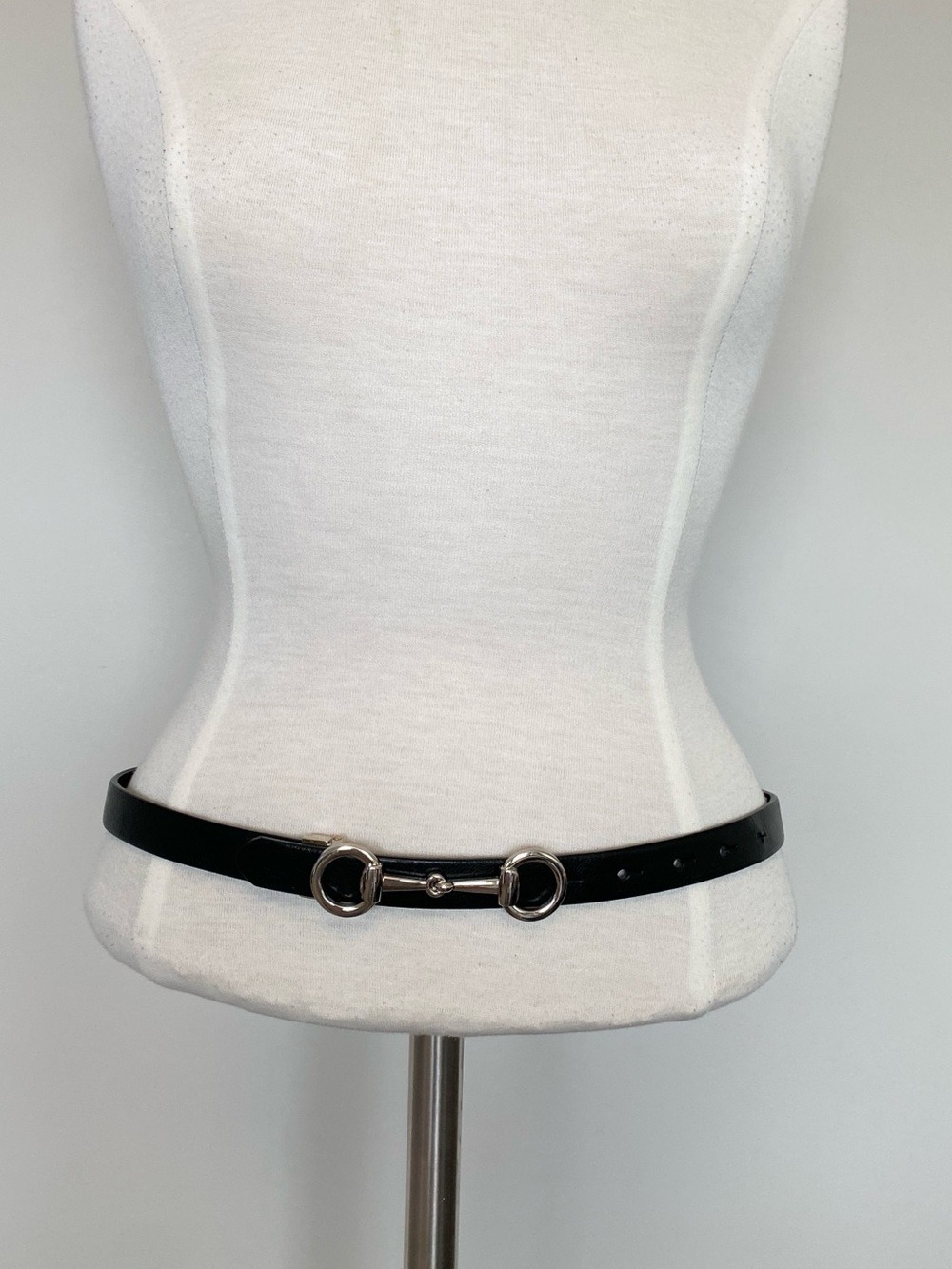 Simons Black Horsebit Italian Leather Belt Size S